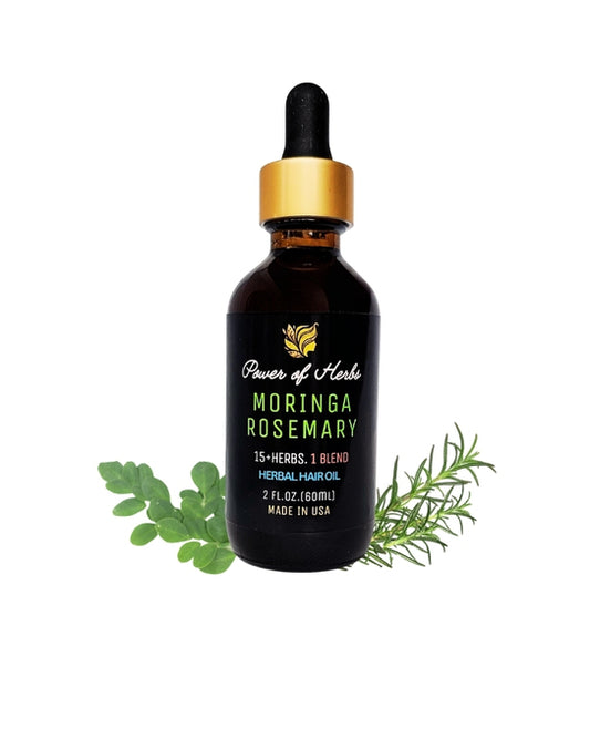 Moringa Rosemary Herbal Hair Oil with Pumpkin Seed, Amla & 15+ Herbs – Made in USA (2 oz)