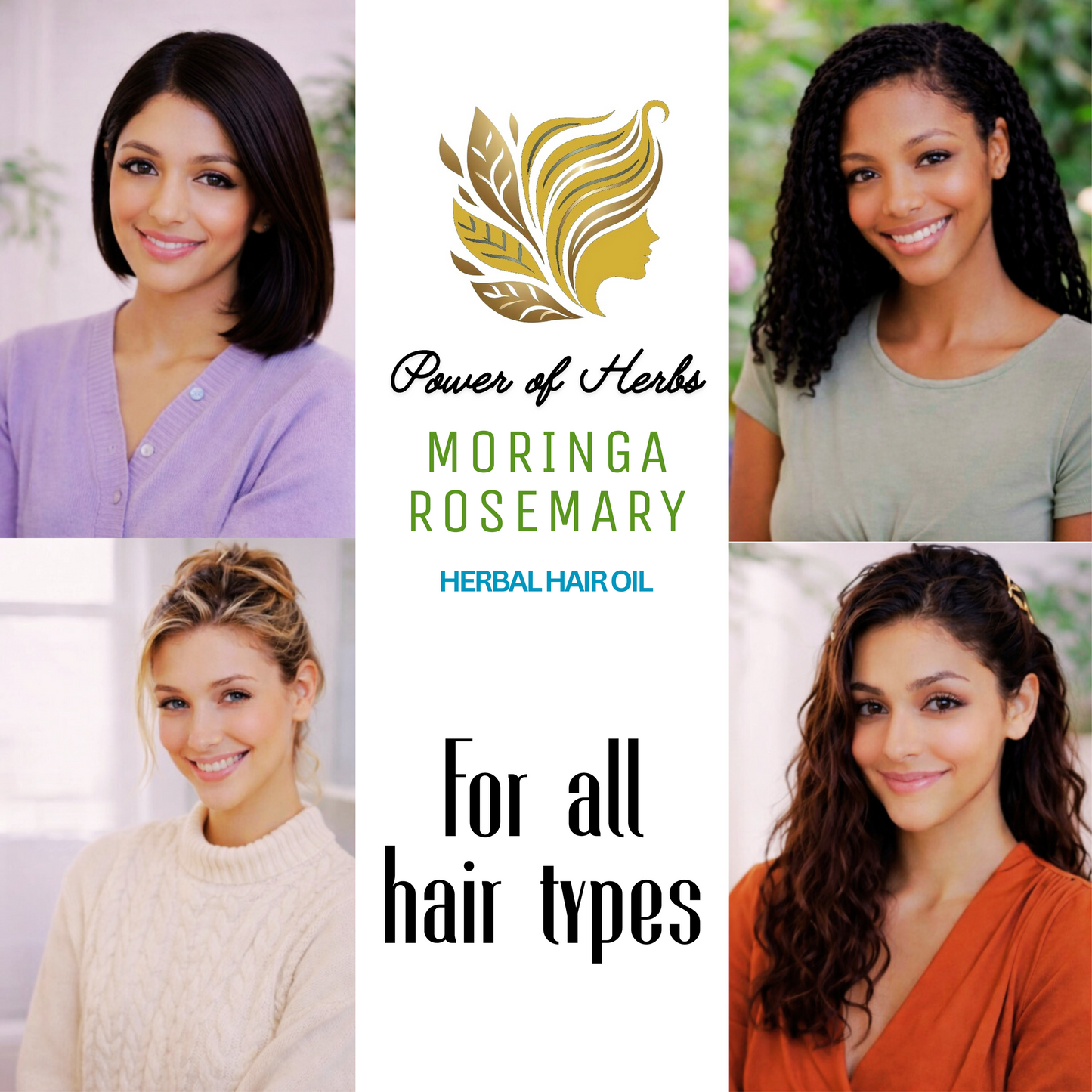 Moringa Rosemary Herbal Hair Oil with Pumpkin Seed, Amla & 15+ Herbs – Made in USA (2 oz)