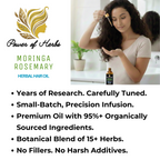Moringa Rosemary Herbal Hair Oil with Pumpkin Seed, Amla & 15+ Herbs - Made in USA (2 oz)