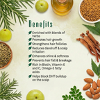 Moringa Rosemary Herbal Hair Oil with Pumpkin Seed, Amla & 15+ Herbs - Made in USA (2 oz)
