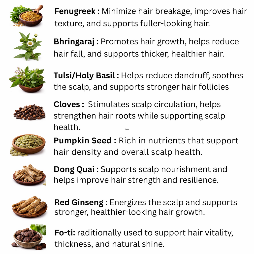 Moringa Rosemary Herbal Hair Oil with Pumpkin Seed, Amla & 15+ Herbs - Made in USA (2 oz)