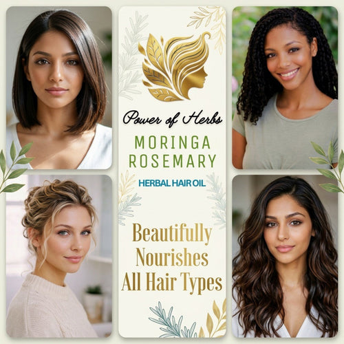 Moringa Rosemary Herbal Hair Oil with Pumpkin Seed, Amla & 15+ Herbs - Made in USA (2 oz)