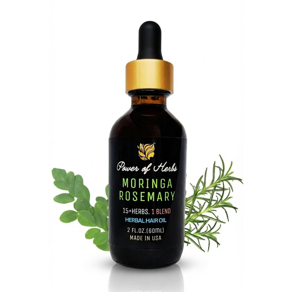 Moringa Rosemary Herbal Hair Oil with Pumpkin Seed, Amla & 15+ Herbs - Made in USA (2 oz)