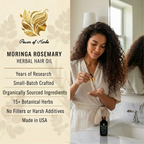 Moringa Rosemary Herbal Hair Oil with Pumpkin Seed, Amla & 15+ Herbs - Made in USA (2 oz)